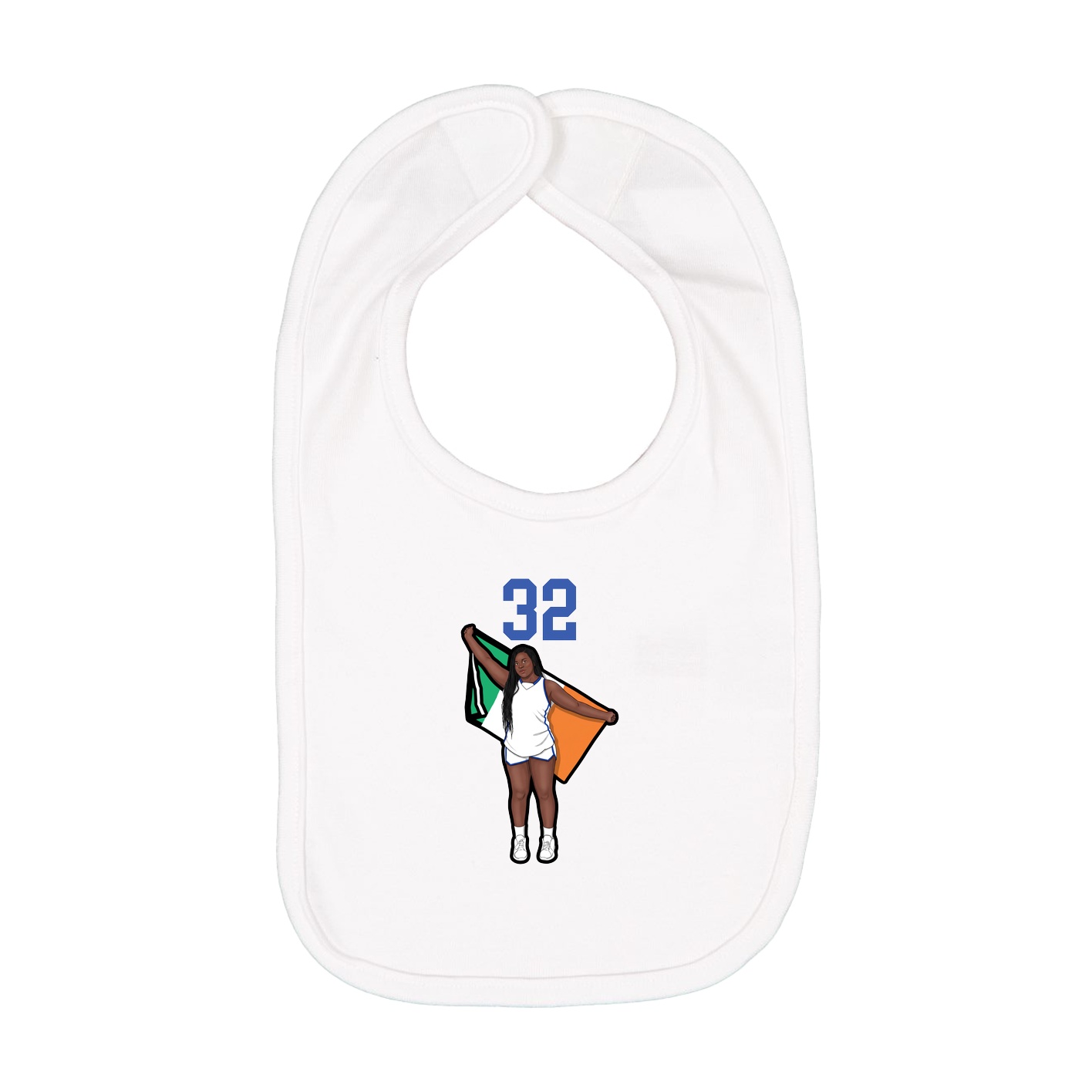 Infant Bib — Number Top in White