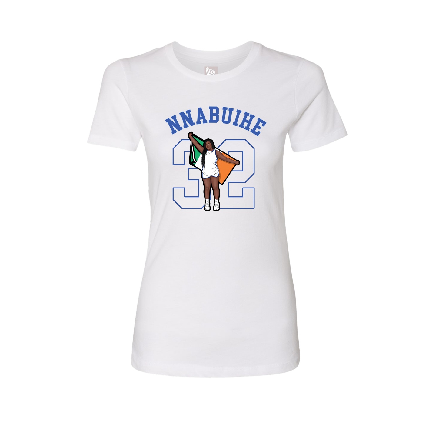 Fitted Women's Tee — Shirsey Arch in White