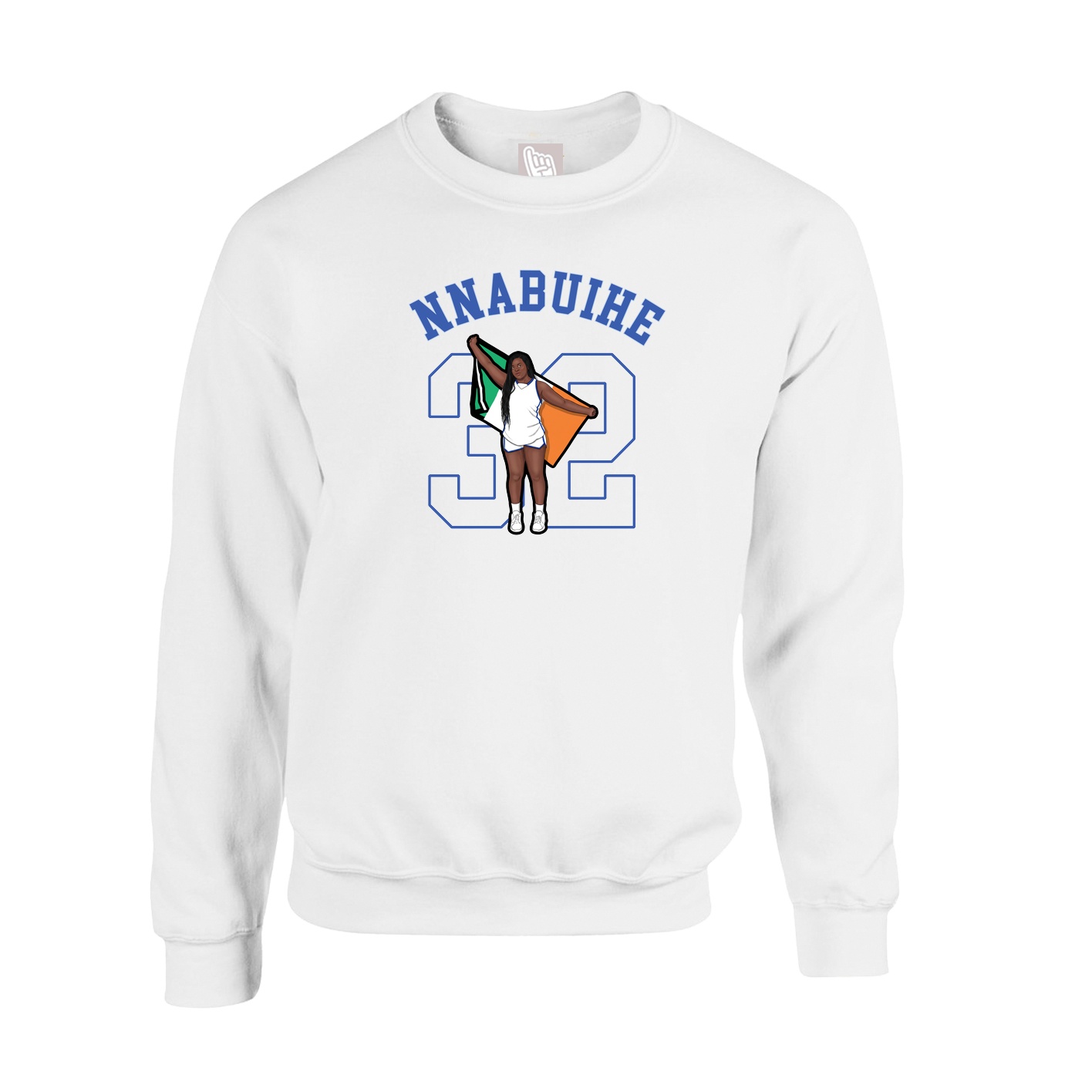 Fleece Crew — Shirsey Arch in White
