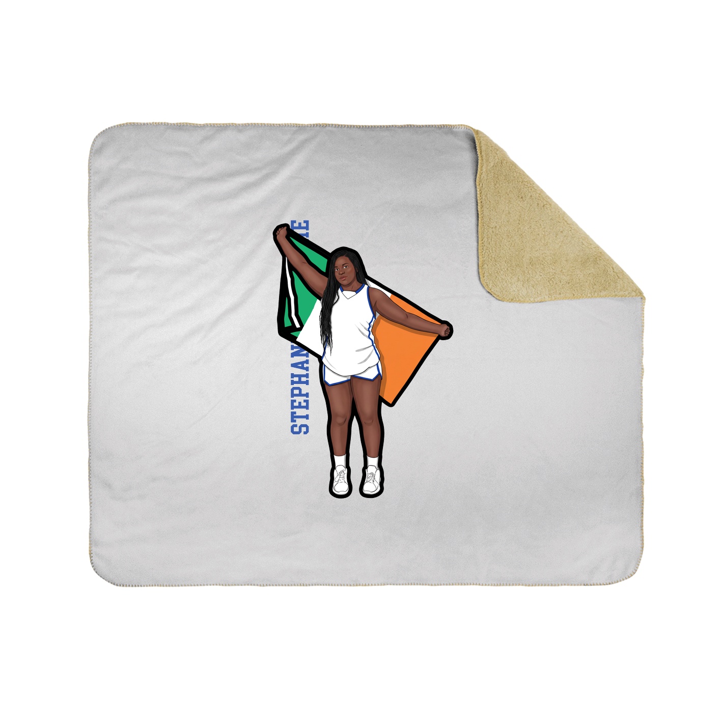 Throw Blanket — Name Vertical in White