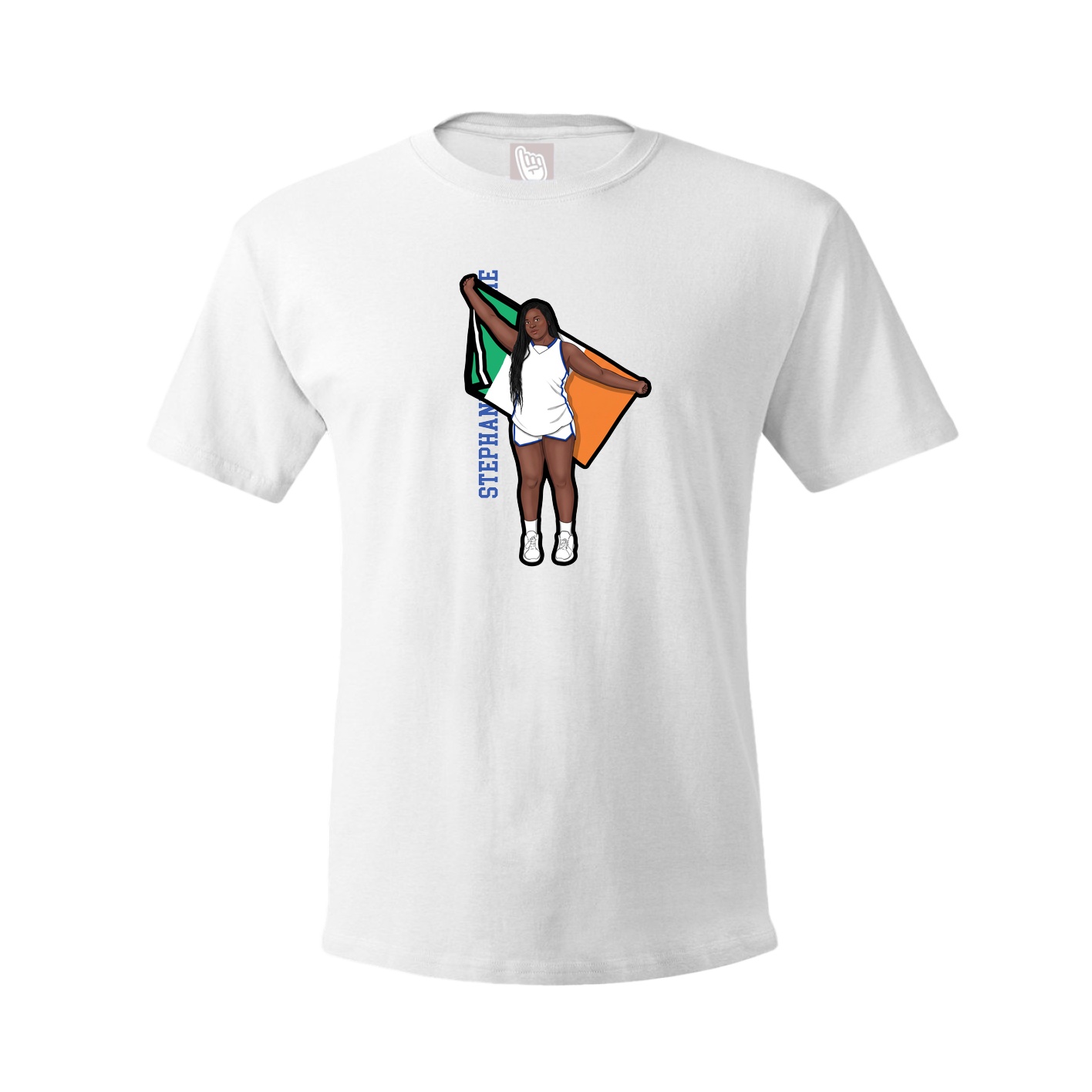 Tee — Name Vertical in White