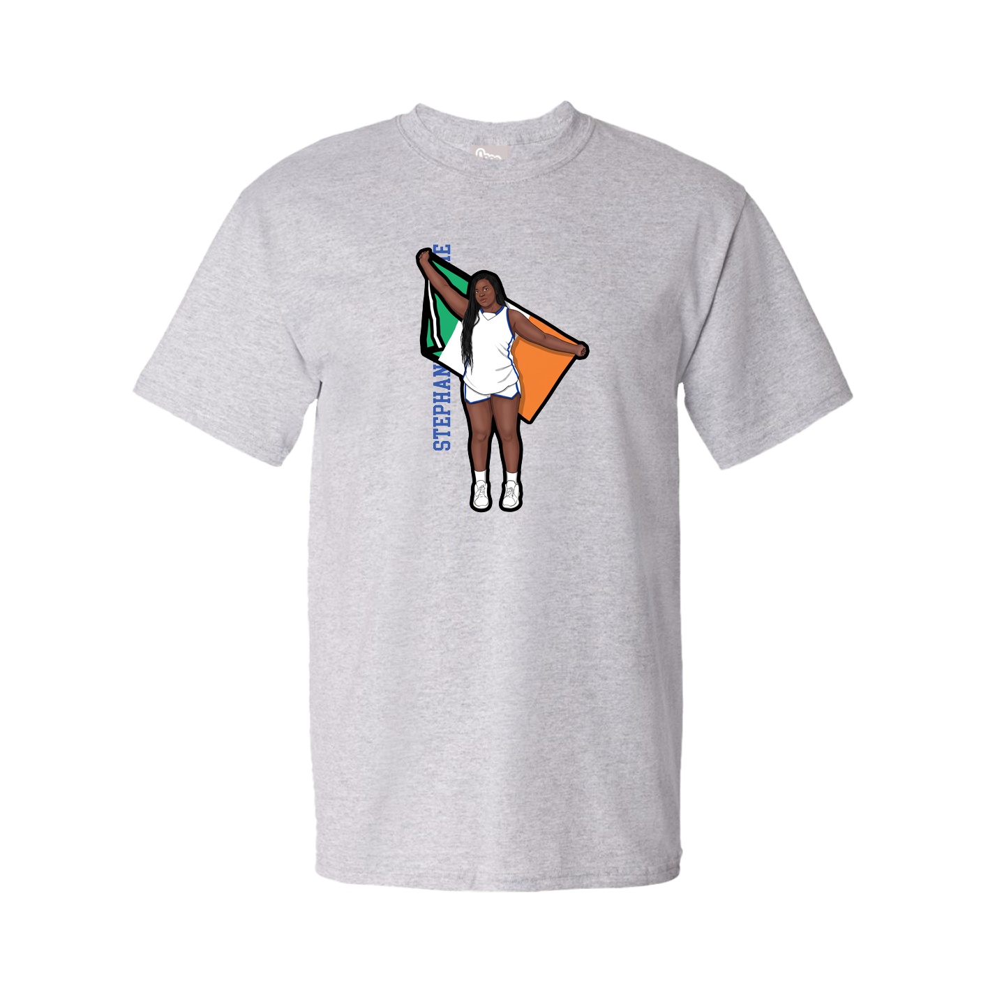 Youth Tee — Name Vertical in Grey