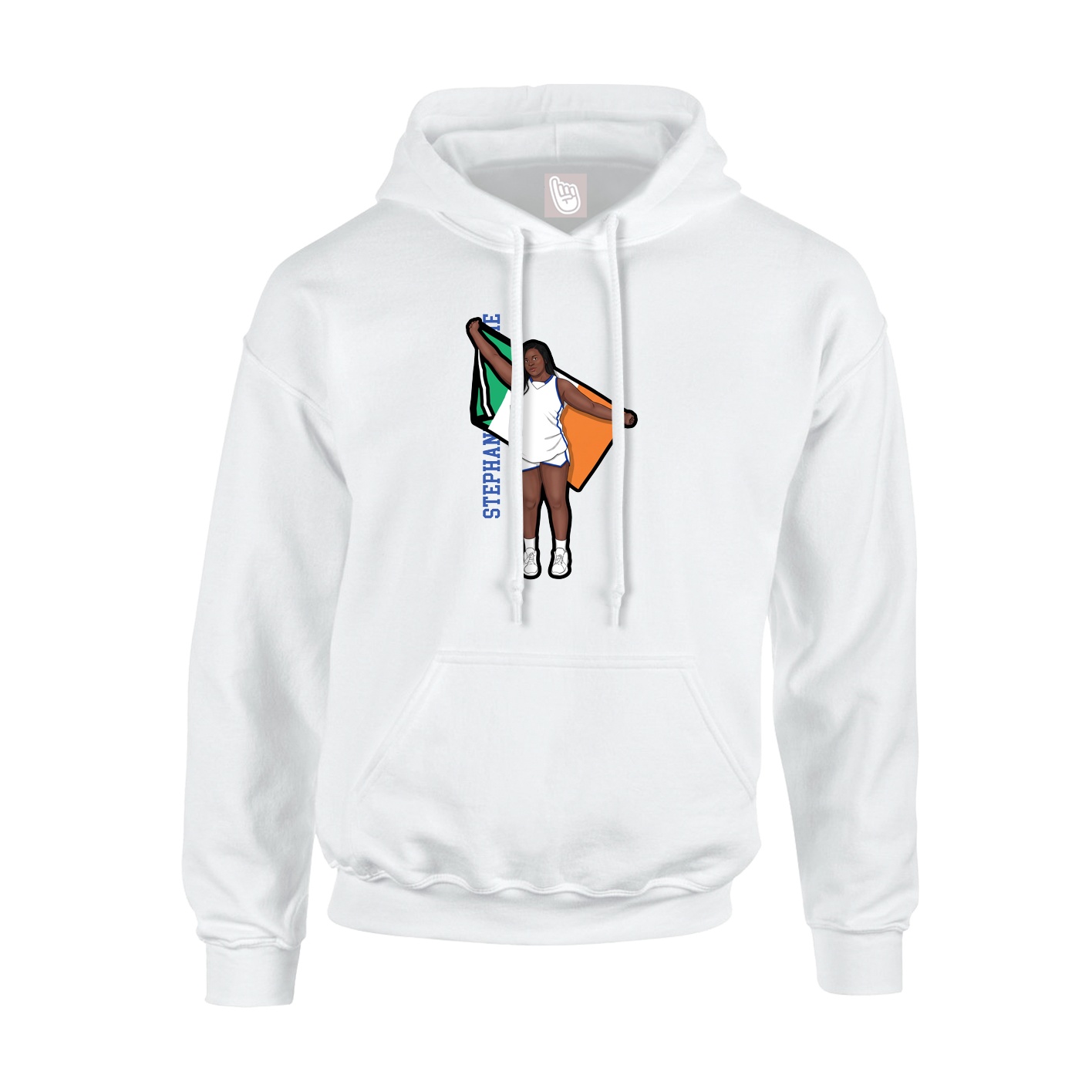 Hoodie — Name Vertical in White