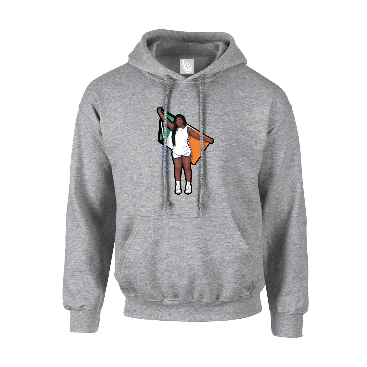 Youth Hoodie — Name Vertical in Grey