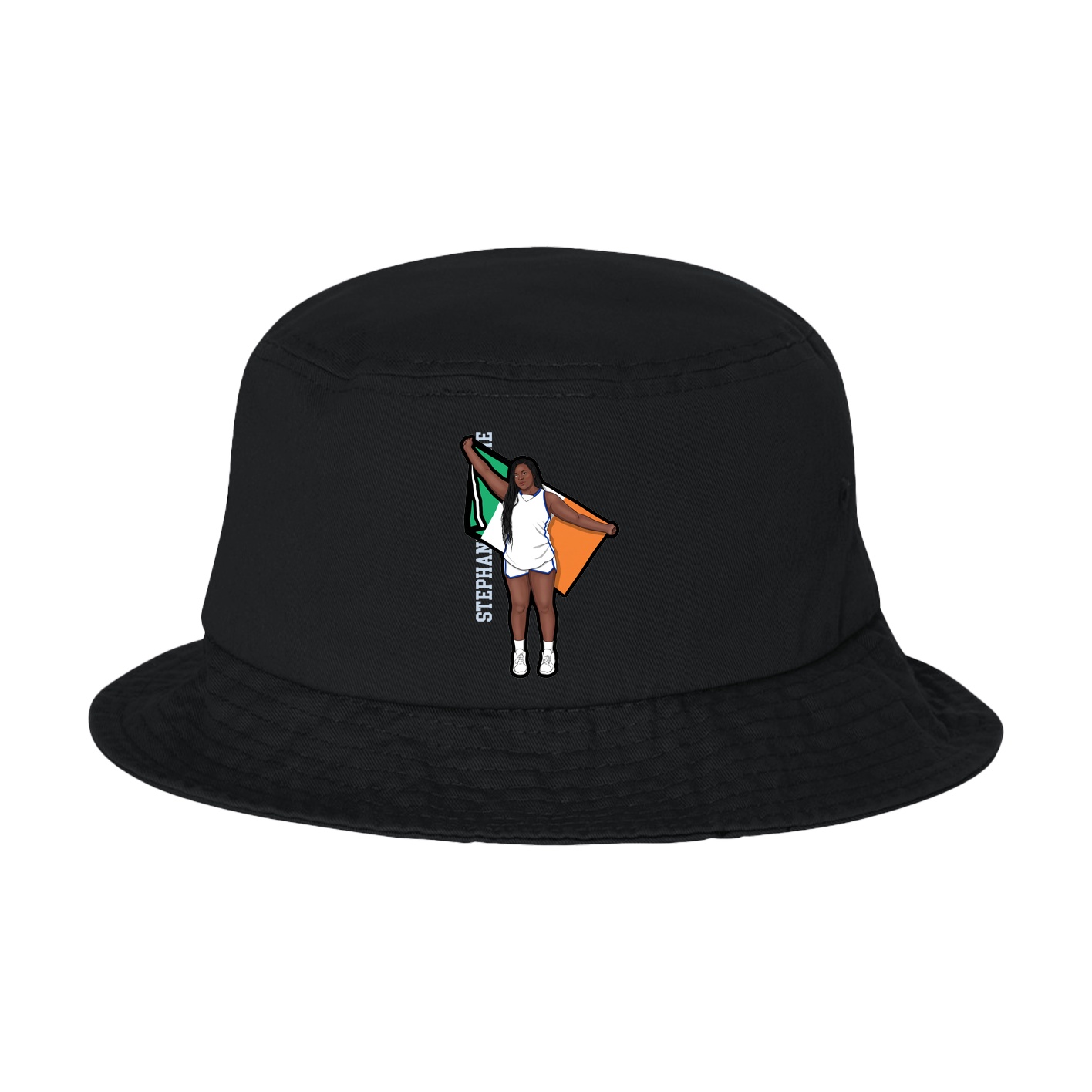 Bucket Cap — Name Vertical in Black
