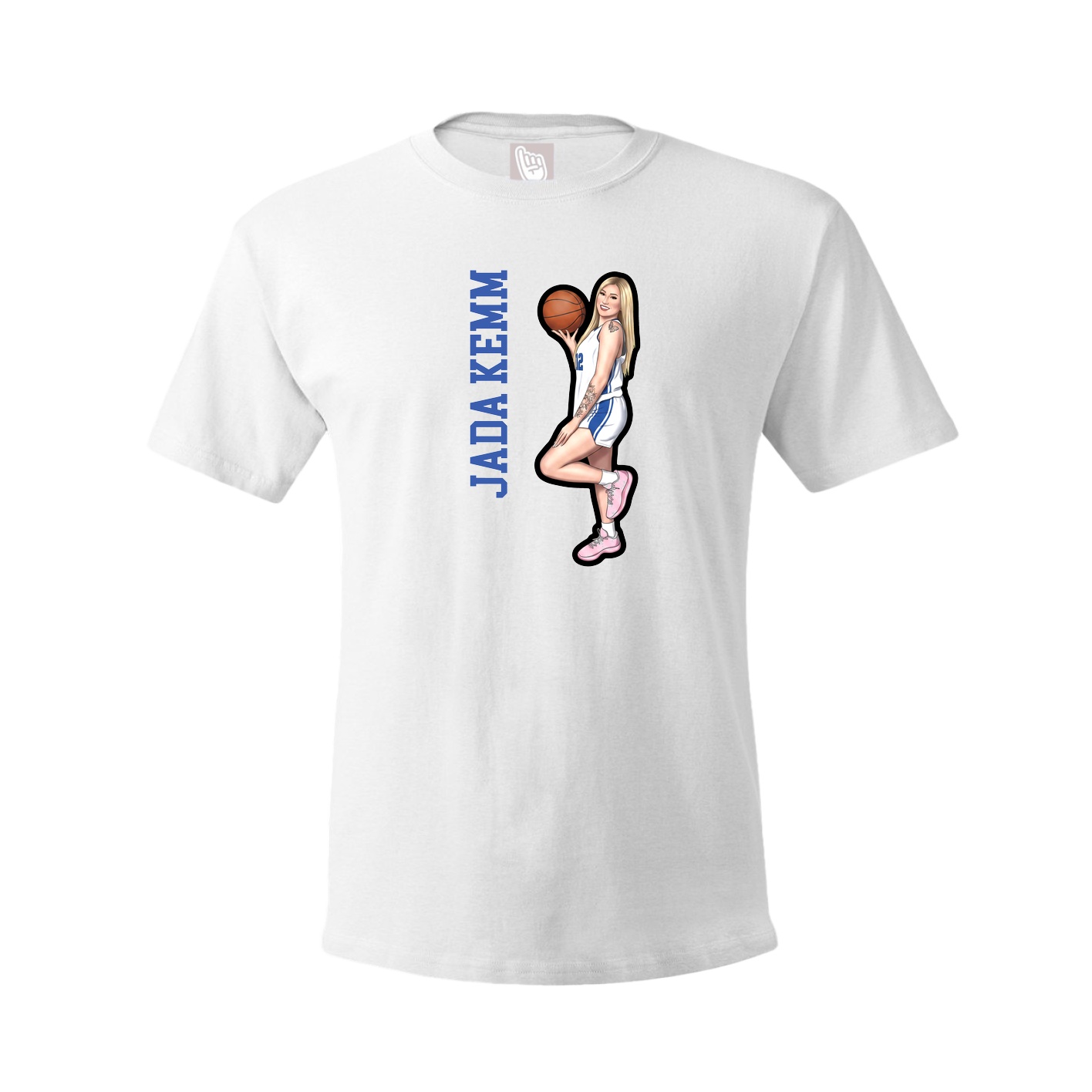 Youth Tee — Name Vertical in White