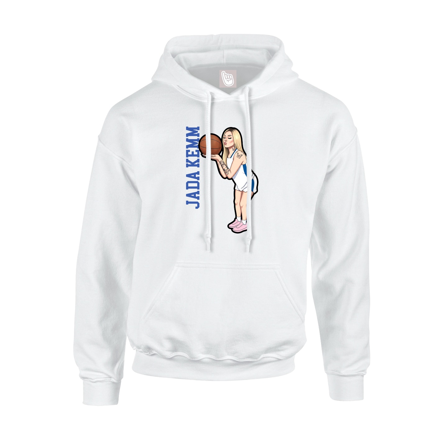 Youth Hoodie — Name Vertical in White