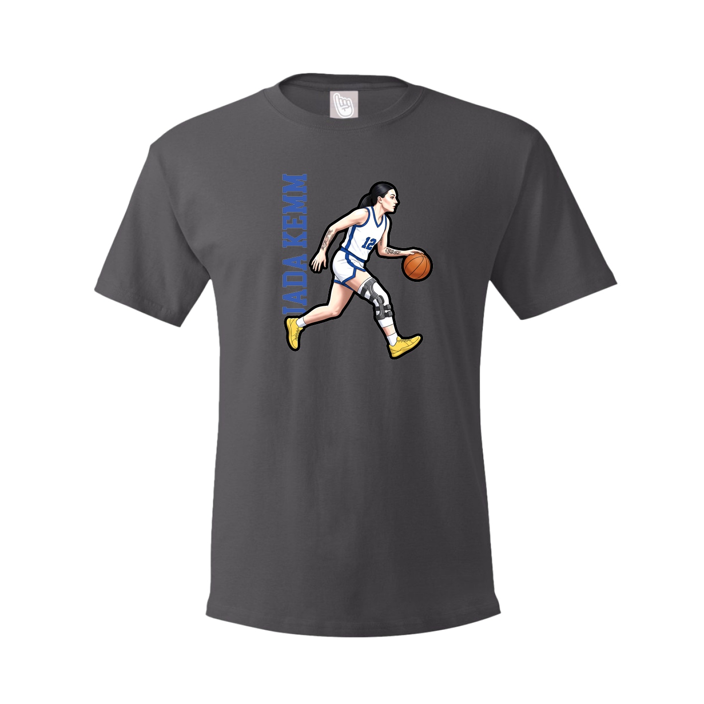 Tee — Name Vertical in Grey