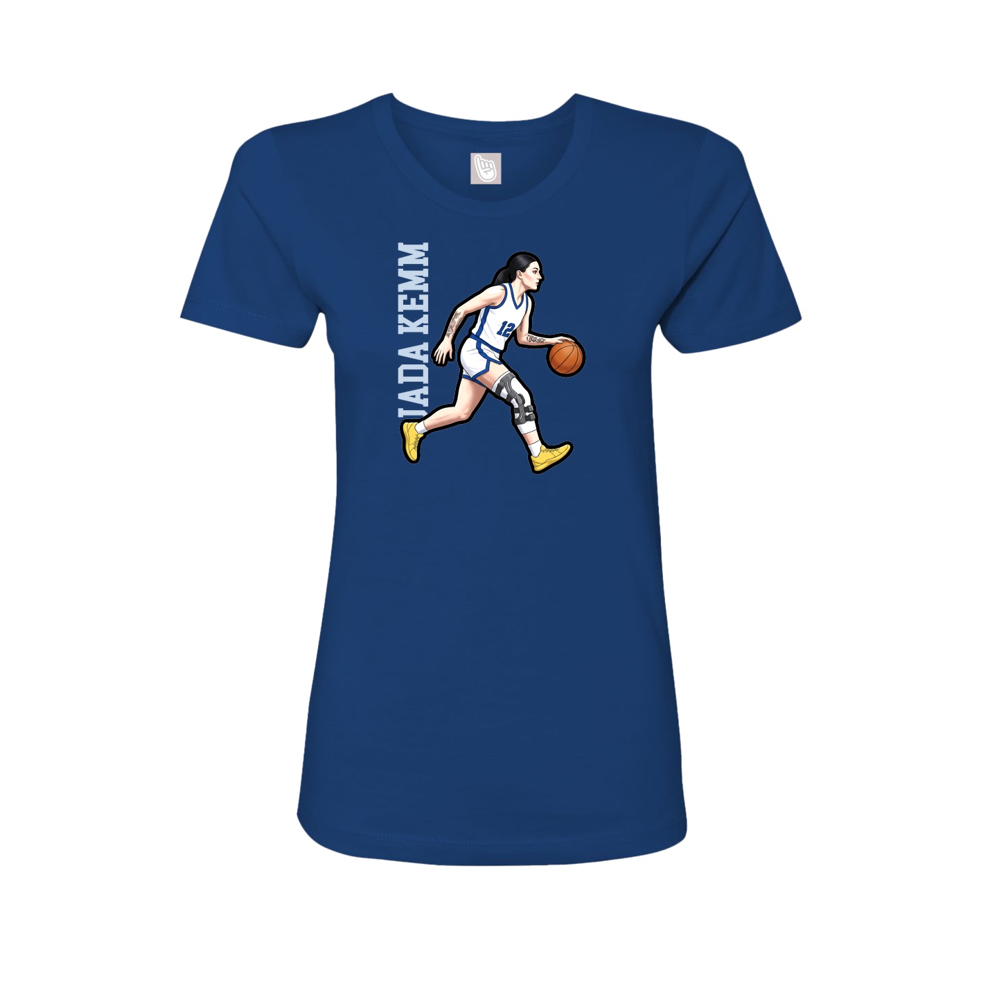 Womens Tee — Name Vertical in Royal