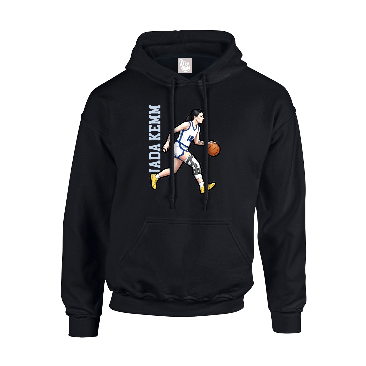 Youth Hoodie — Name Vertical in Black