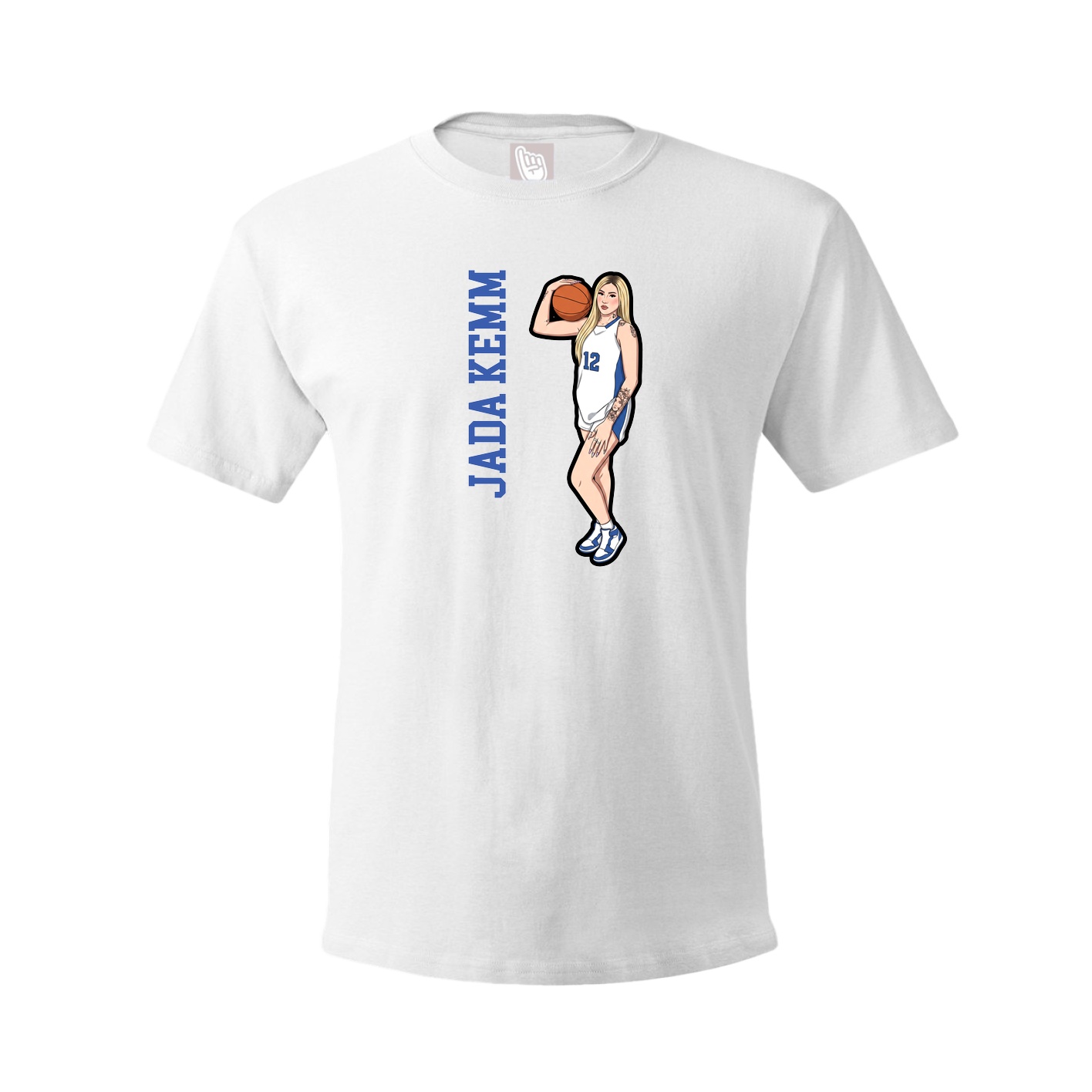 Tee — Name Vertical in White