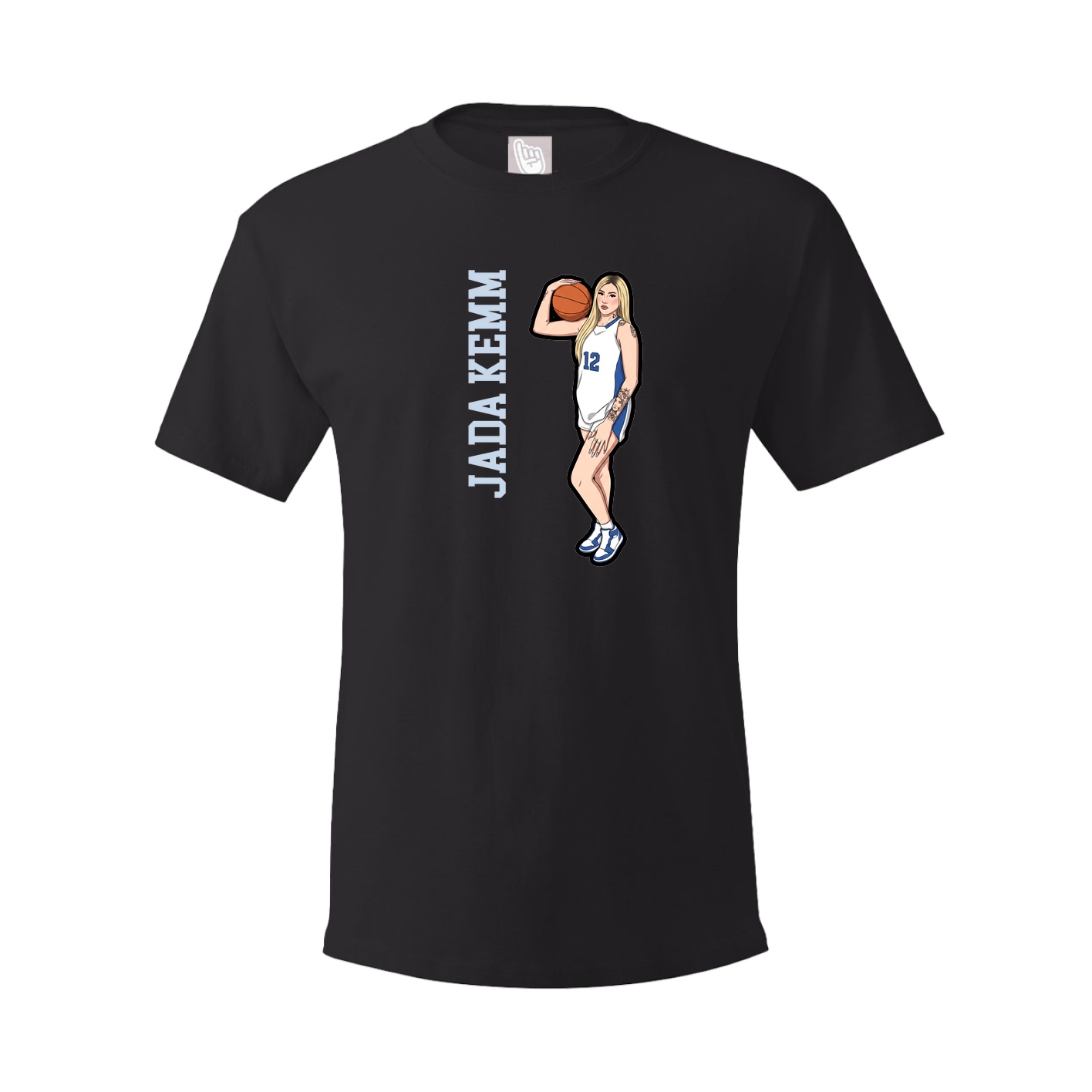 Youth Tee — Name Vertical in Black