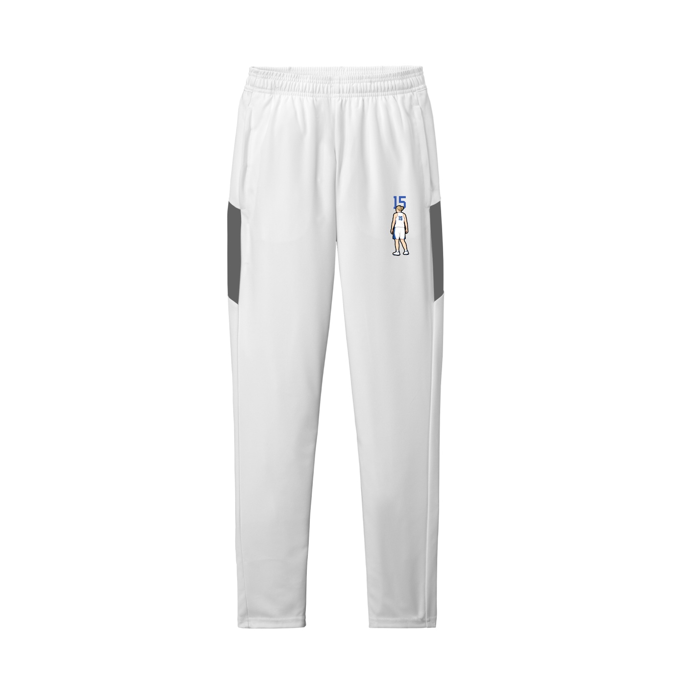 Team Travel Pant — Number Top in White/Grey