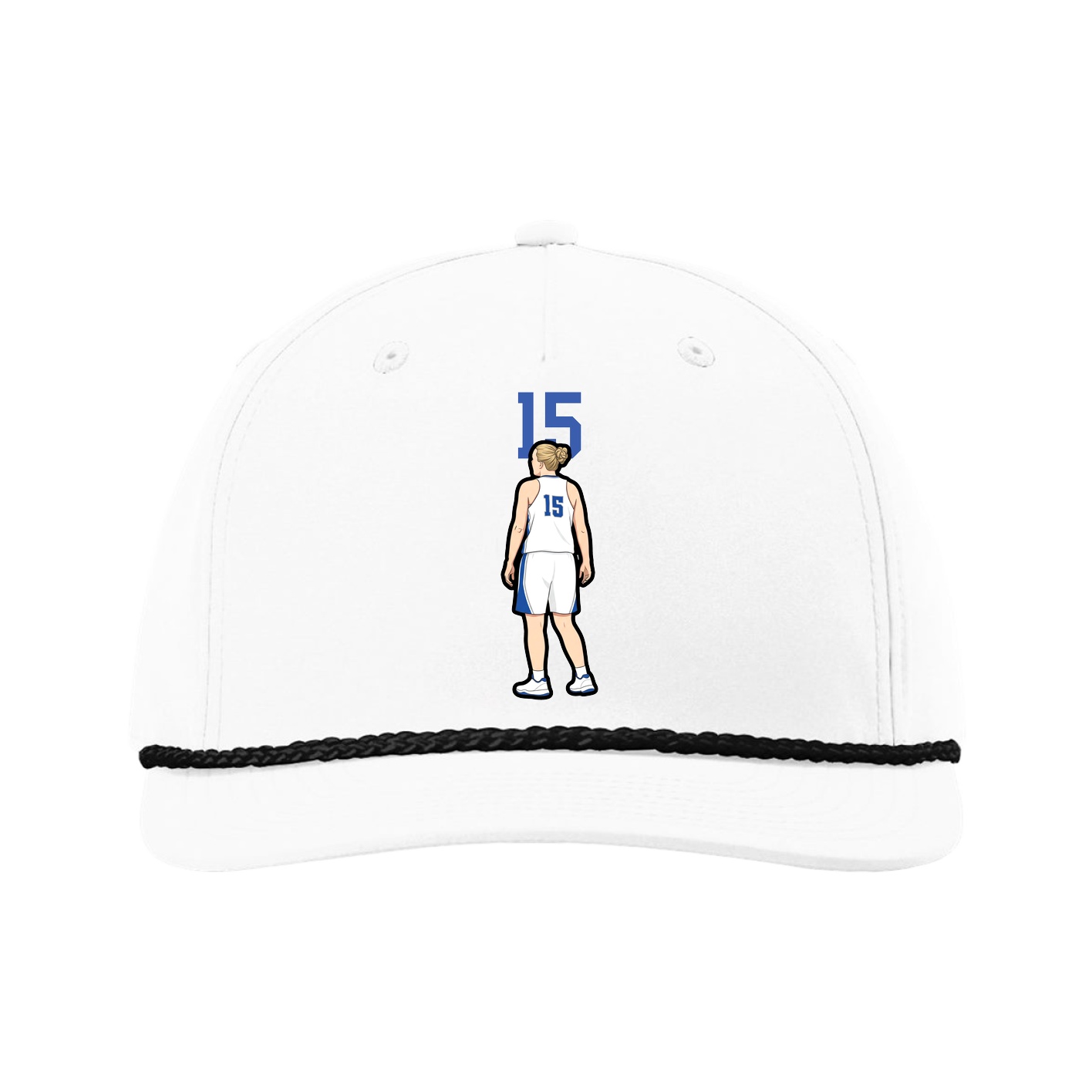 Five-Panel Classic Rope Cap — Number Top in White