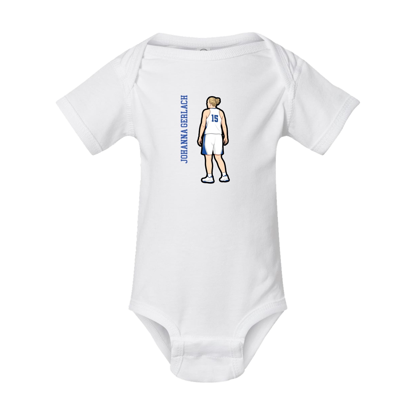 Baby Onesie — Name Vertical in White