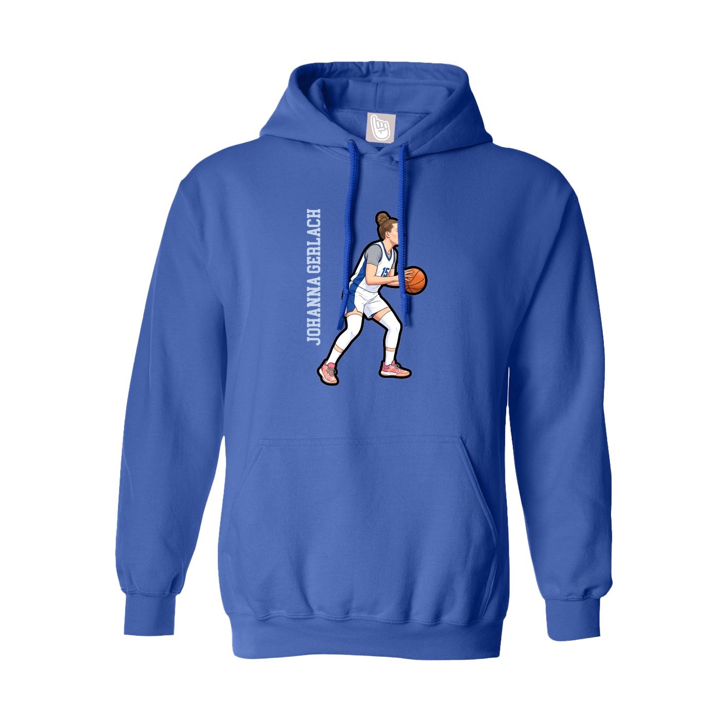 Hoodie — Name Vertical in Royal