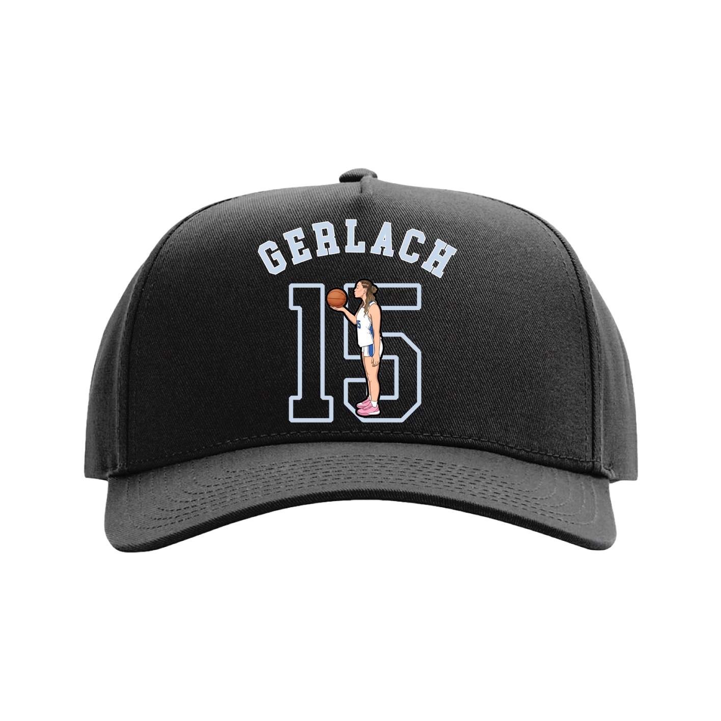 Full Fabric Five-Panel Champ Cap — Shirsey Arch in Black