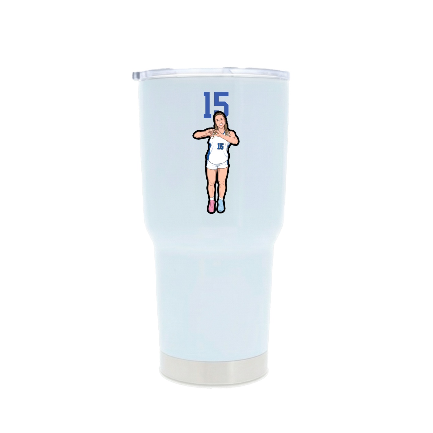 30oz Stainless Steel Tumbler — Number Top in White