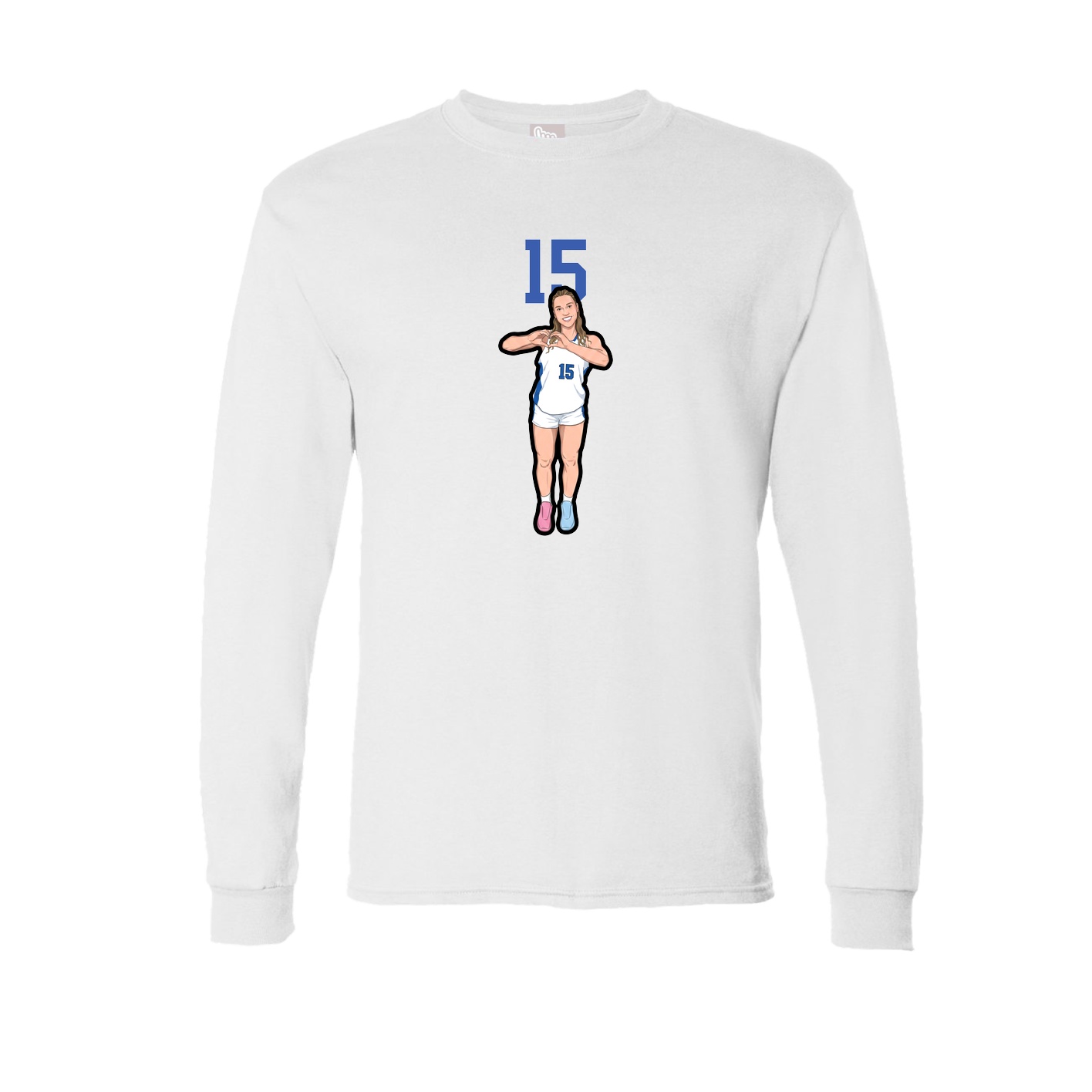 Long Sleeve Tee — Number Top in White