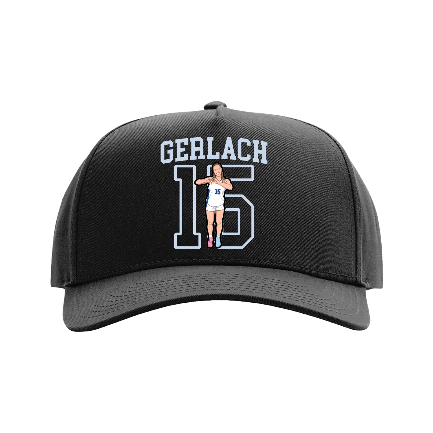 Full Fabric Five-Panel Champ Cap — Shirsey in Black