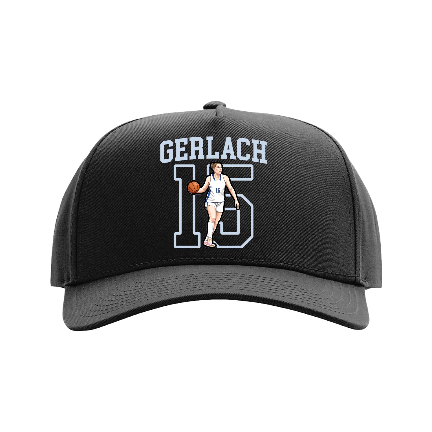 Full Fabric Five-Panel Champ Cap — Shirsey in Black