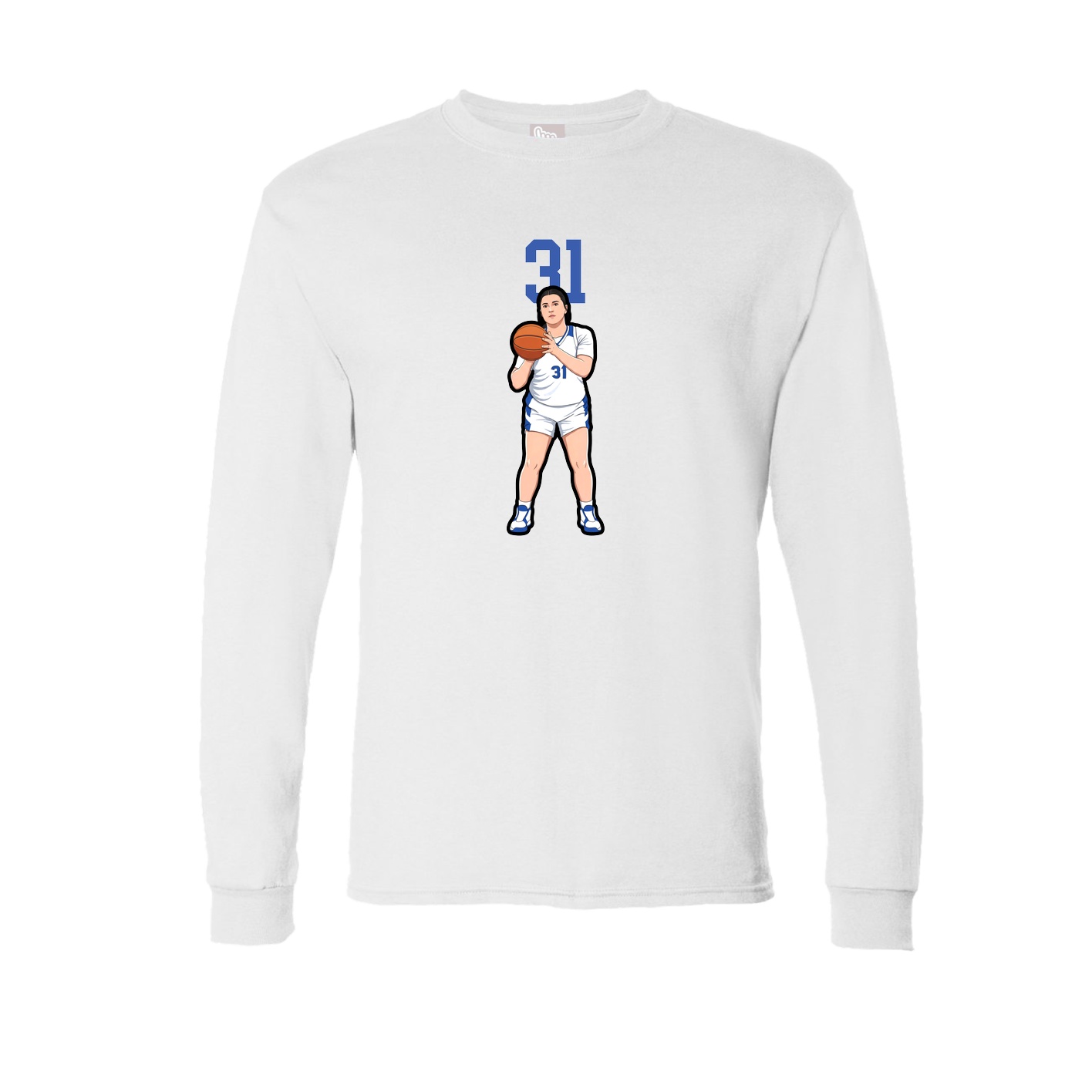Long Sleeve Tee — Number Top in White
