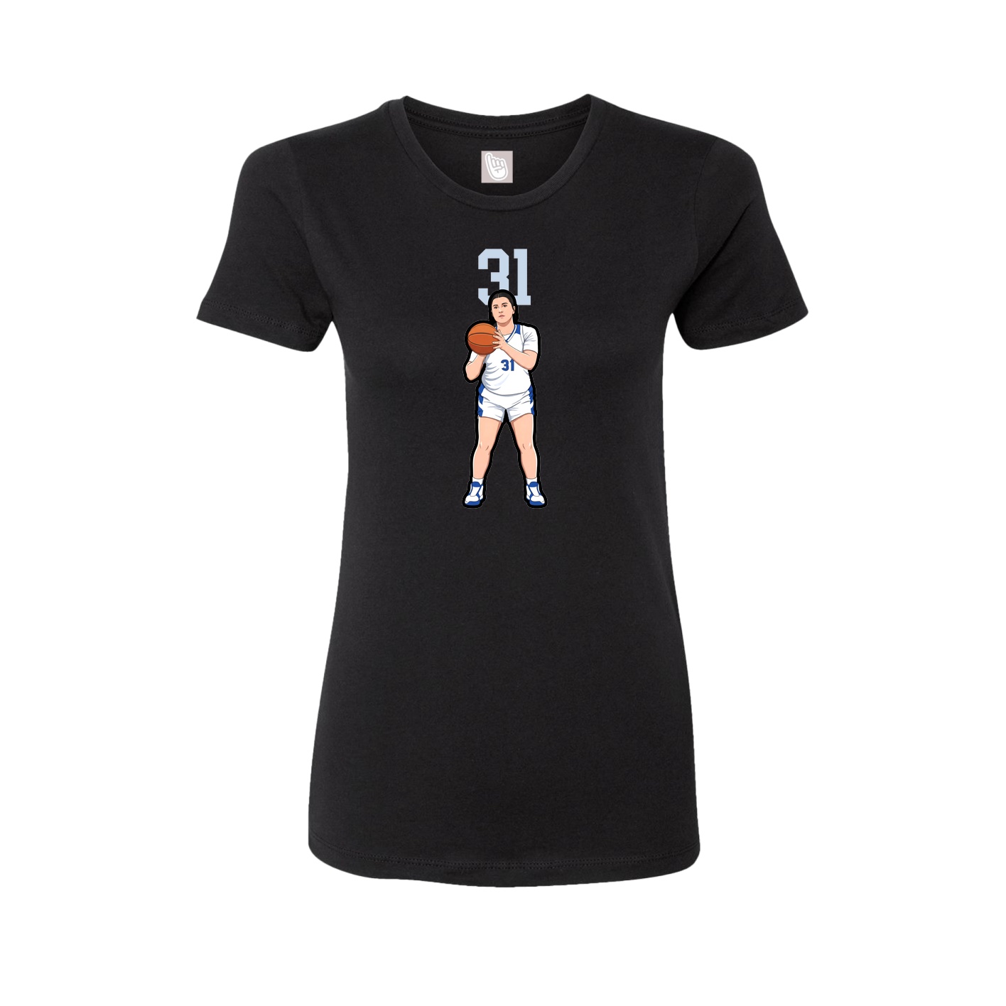 Fitted Women's Tee — Number Top in Black