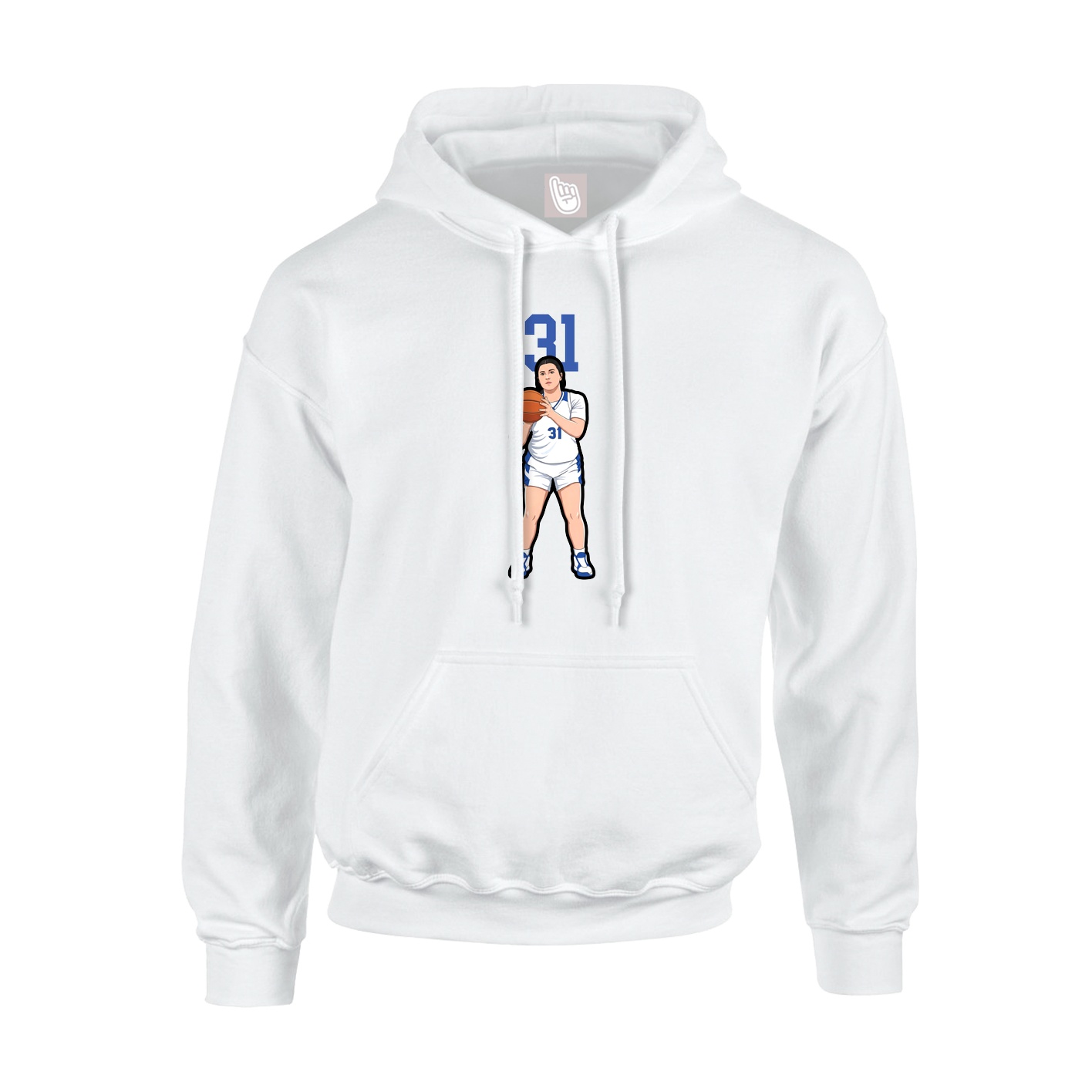 Youth Hoodie — Number Top in White
