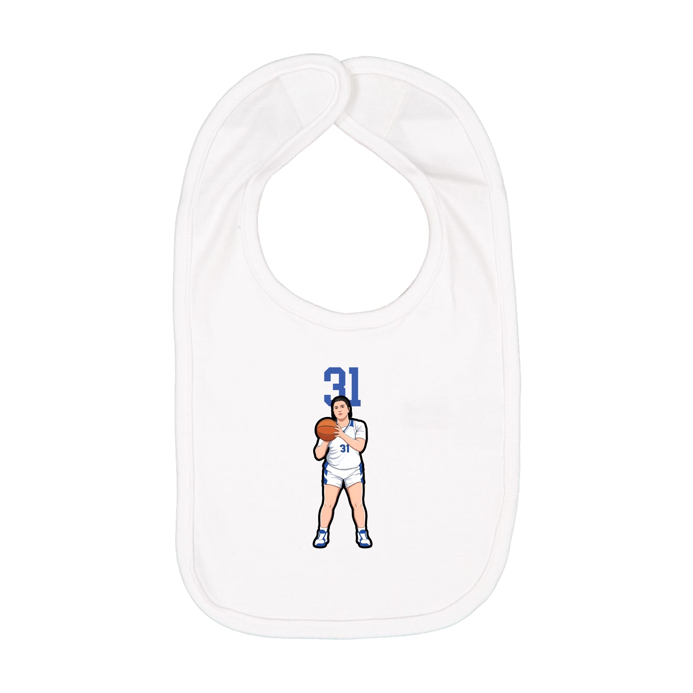 Infant Bib — Number Top in White