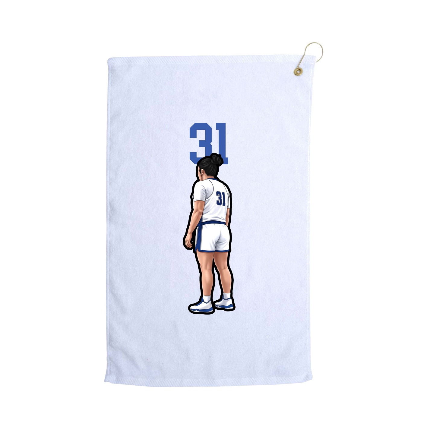 Golf Towel — Number Top in White