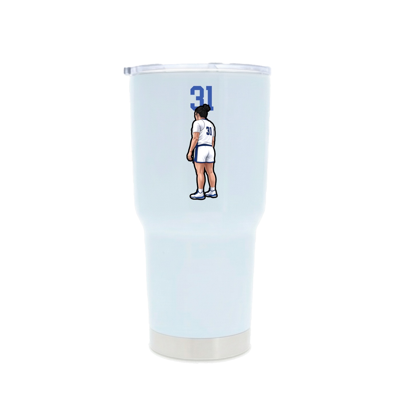 30oz Stainless Steel Tumbler — Number Top in White