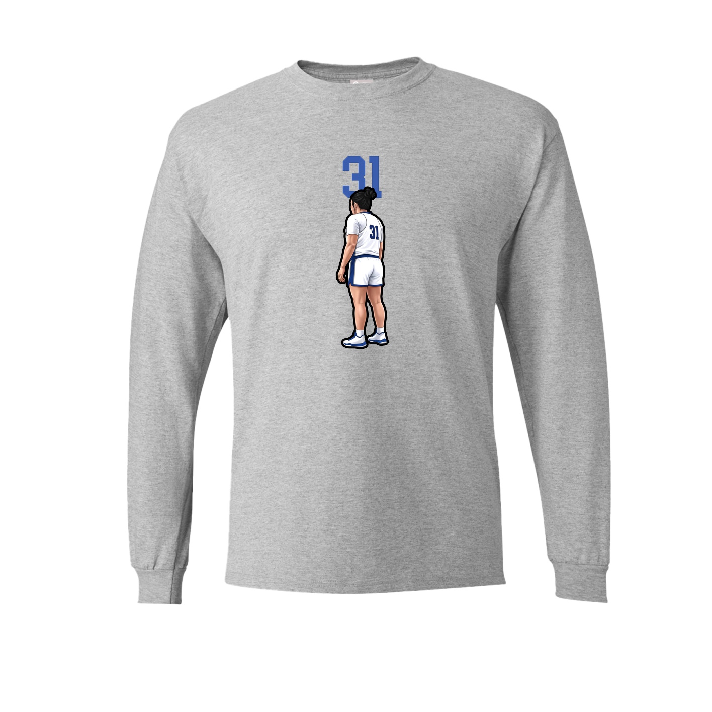 Long Sleeve Tee — Number Top in Grey