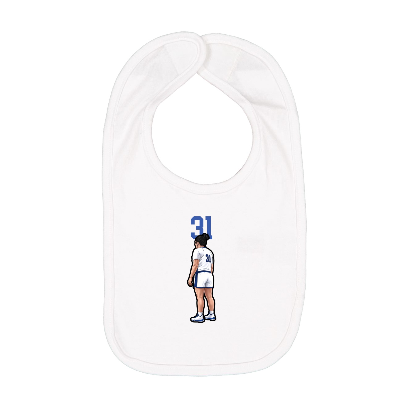 Infant Bib — Number Top in White