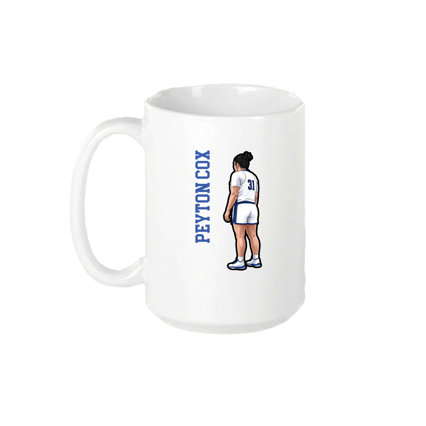 15oz Coffee Mug — Name Vertical in White