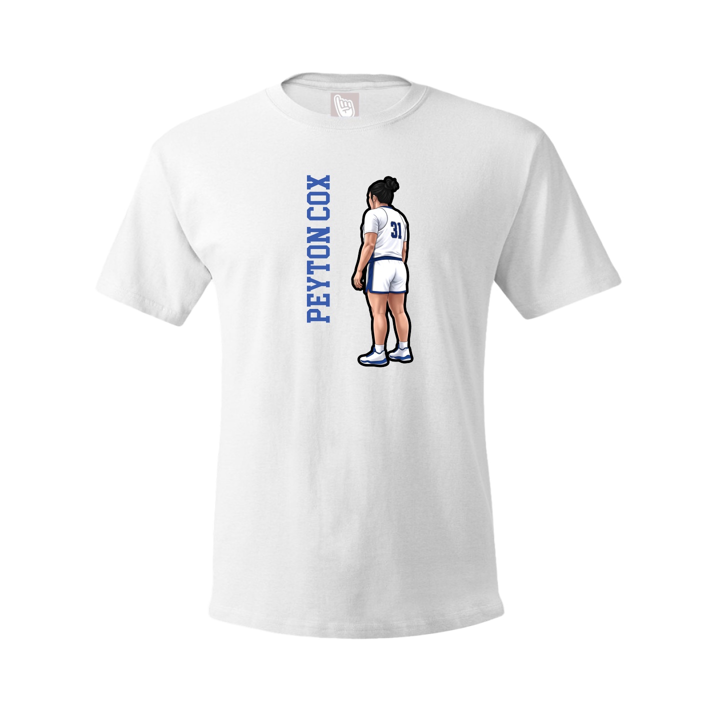 Youth Tee — Name Vertical in White
