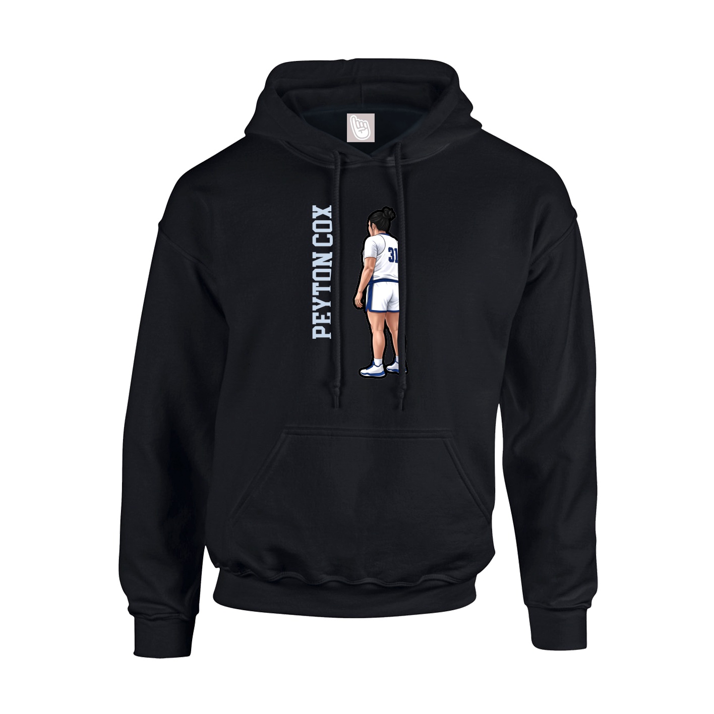 Hoodie — Name Vertical in Black