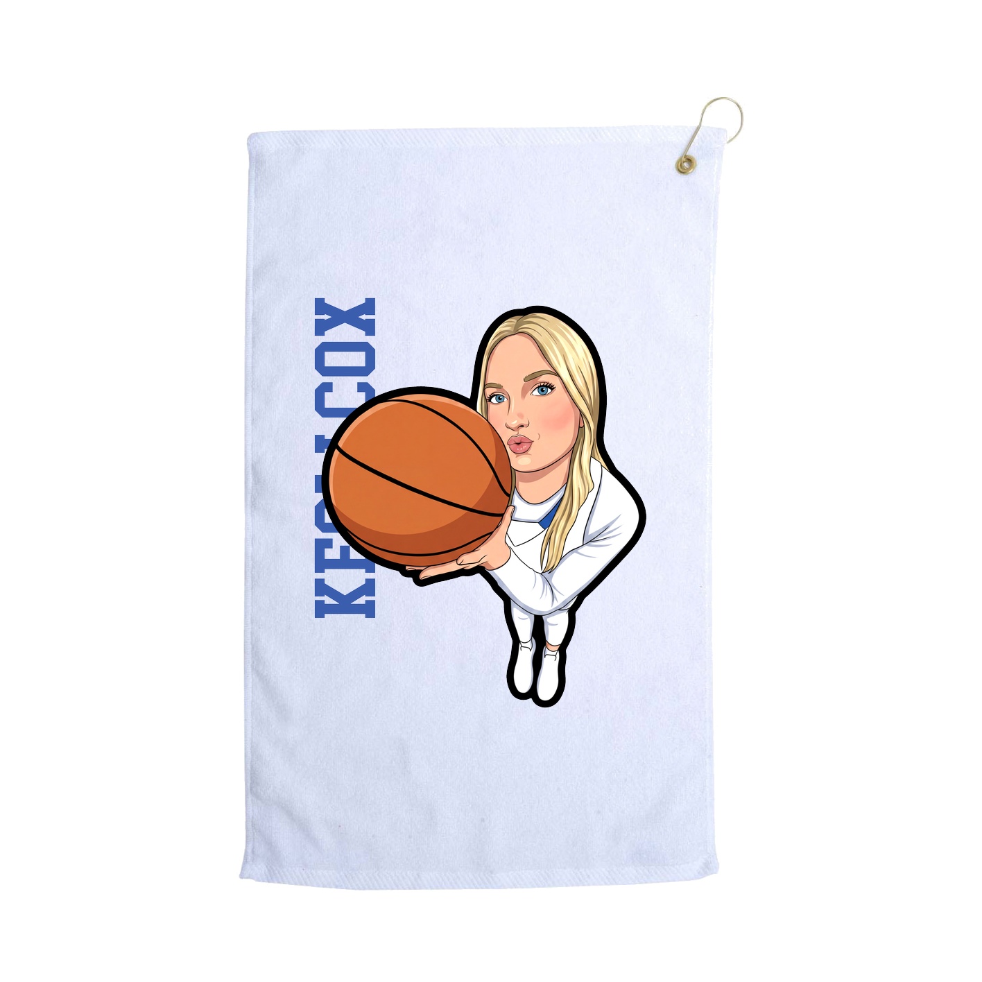 Golf Towel — Name Vertical in White