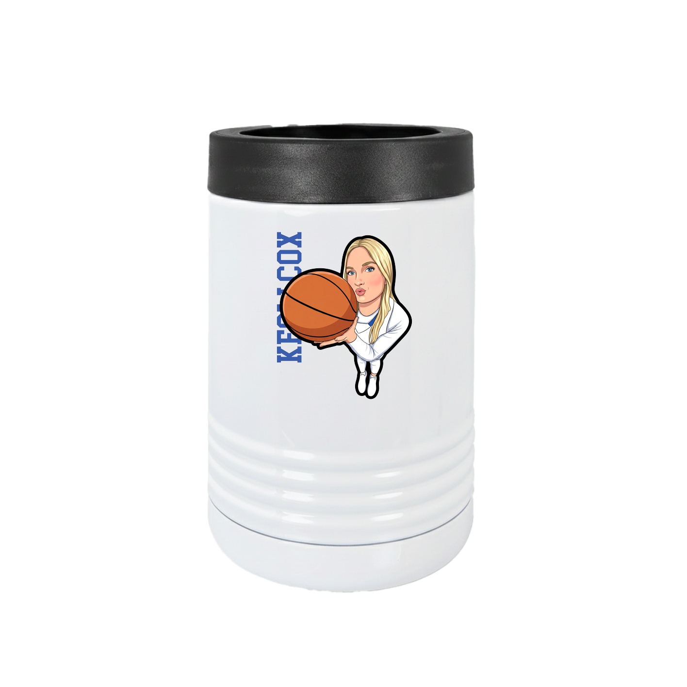 Beverage Holder — Name Vertical in White