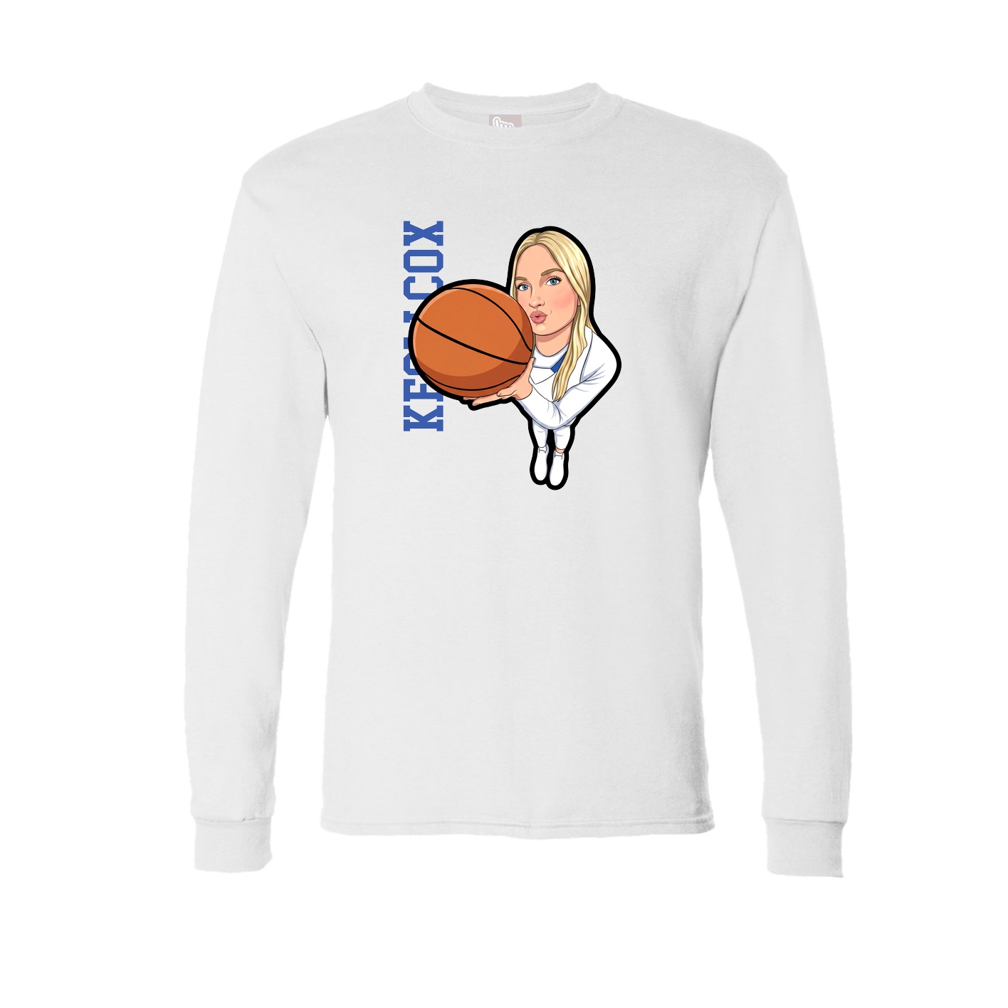 Long Sleeve Tee — Name Vertical in White