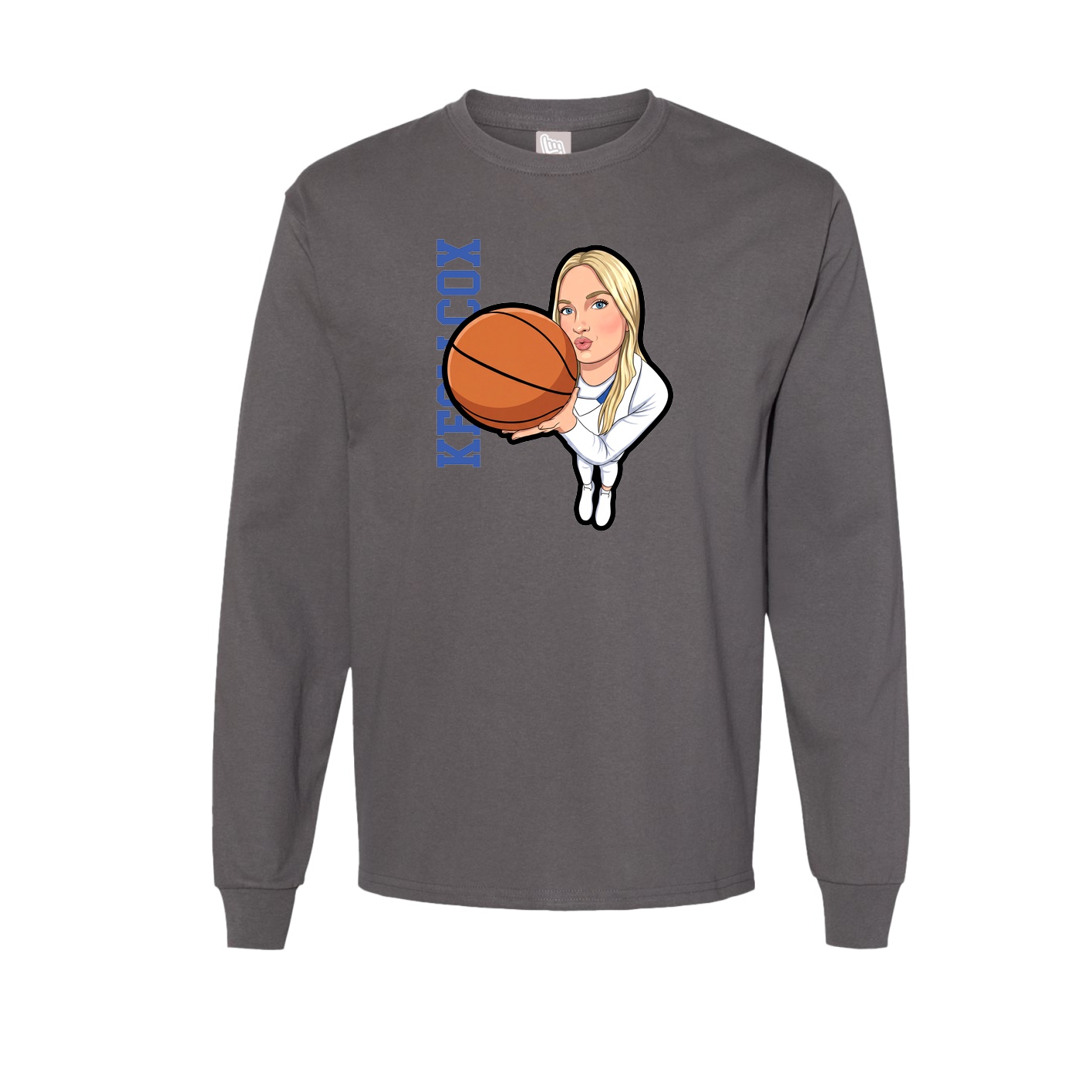 Long Sleeve Tee — Name Vertical in Grey