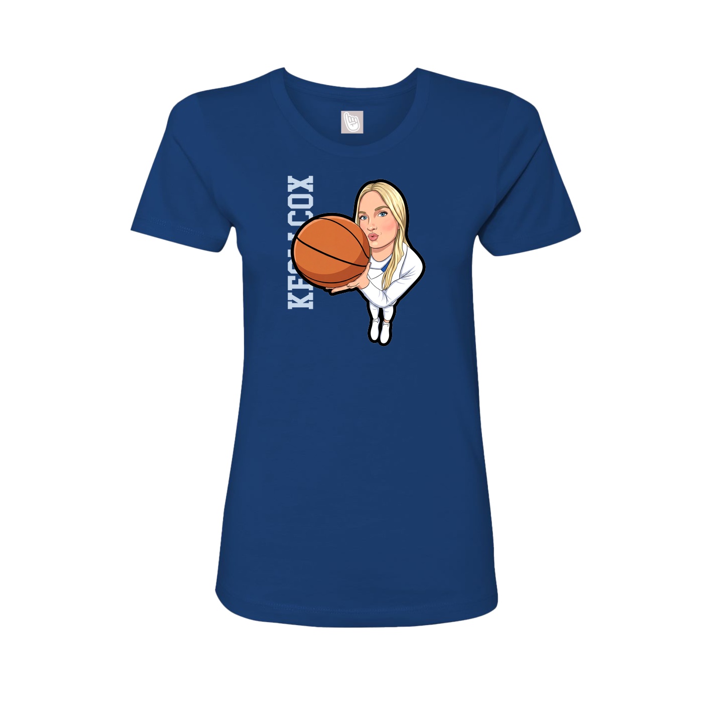 Womens Tee — Name Vertical in Royal