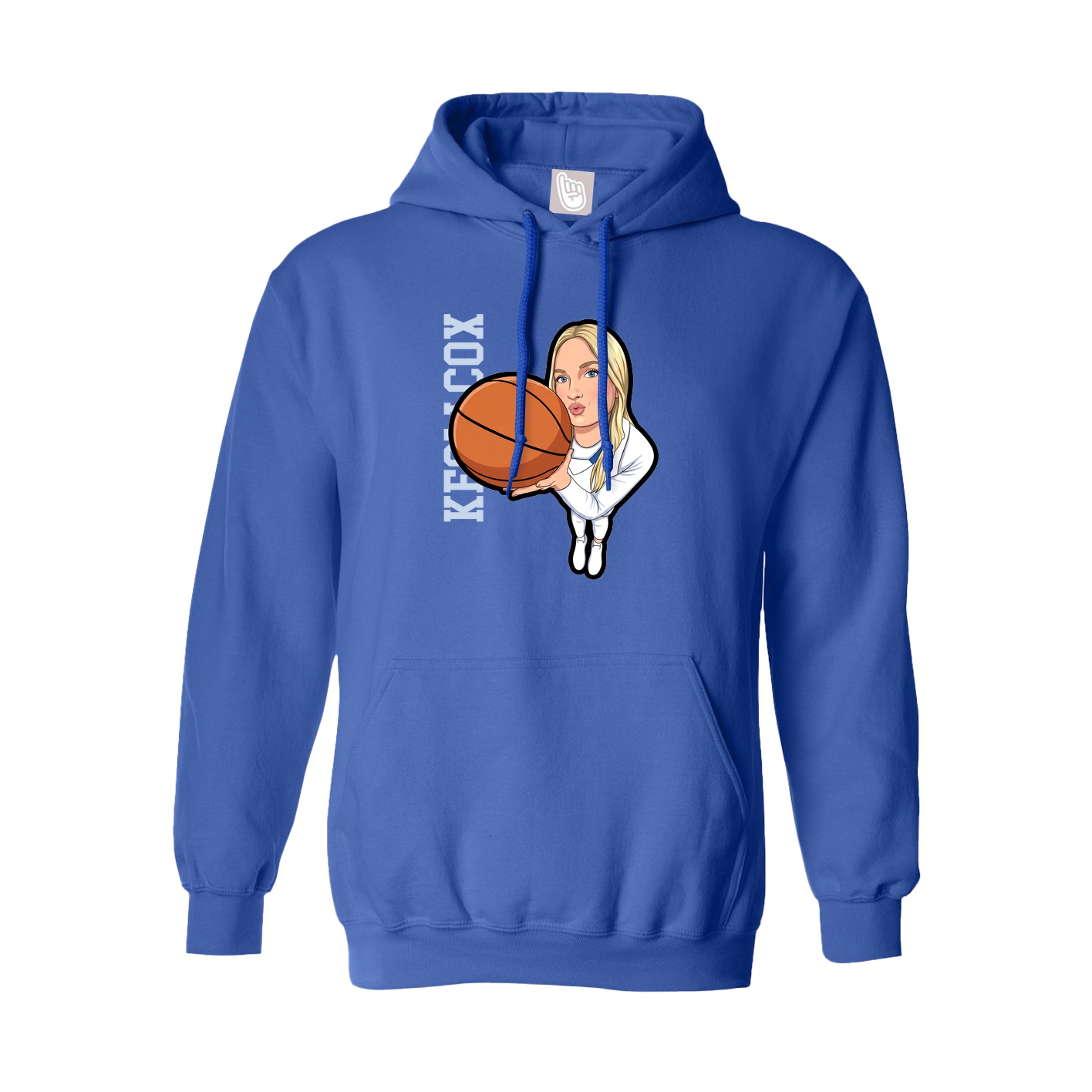 Hoodie — Name Vertical in Royal