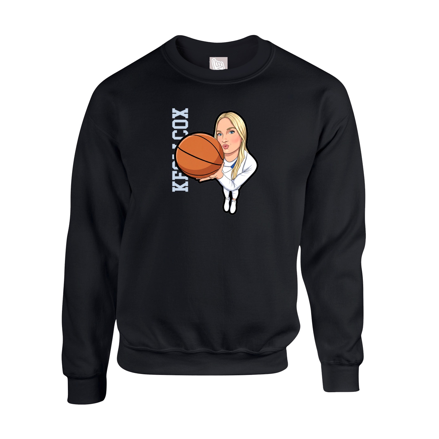 Fleece Crew — Name Vertical in Black