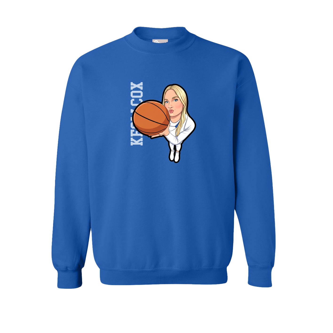 Fleece Crew — Name Vertical in Royal