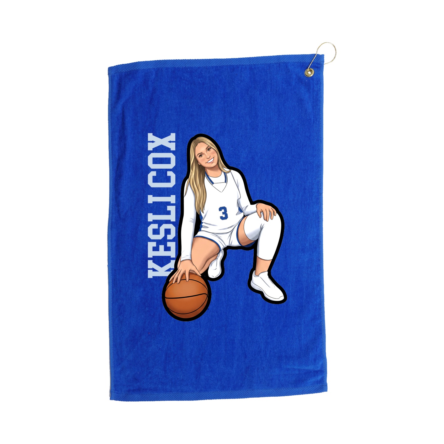 Golf Towel — Name Vertical in Royal