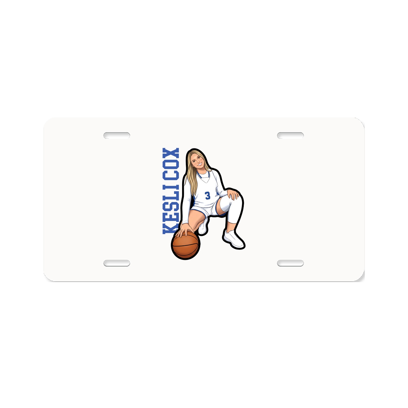 License Plate — Name Vertical in Classic