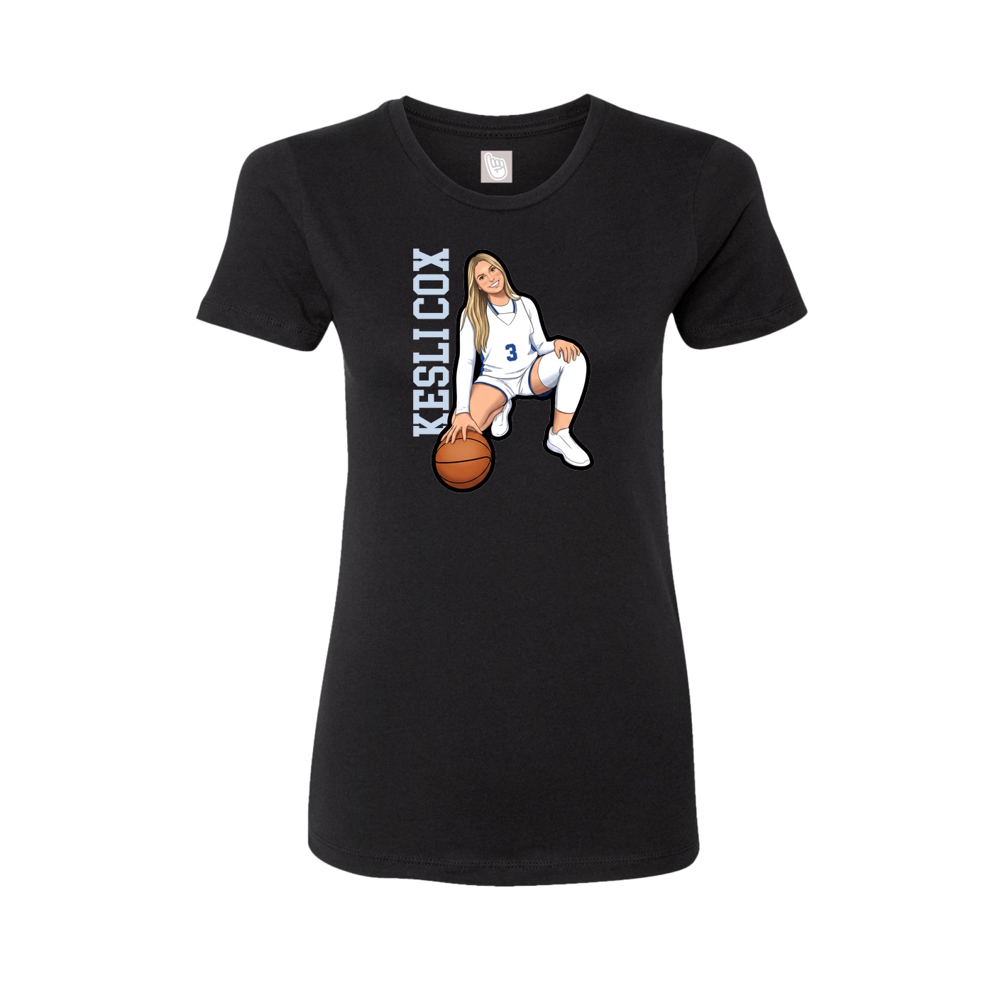 Womens Tee — Name Vertical in Black