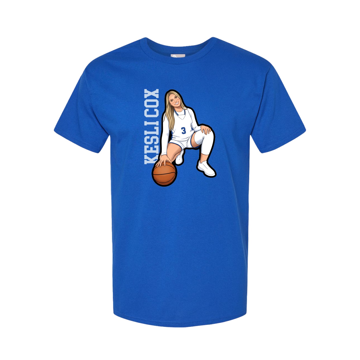 Youth Tee — Name Vertical in Royal