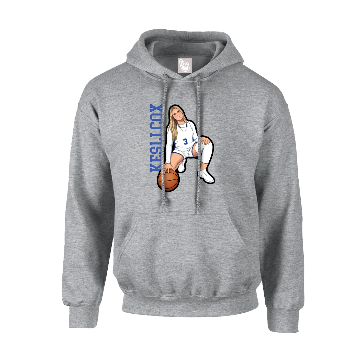Youth Hoodie — Name Vertical in Grey