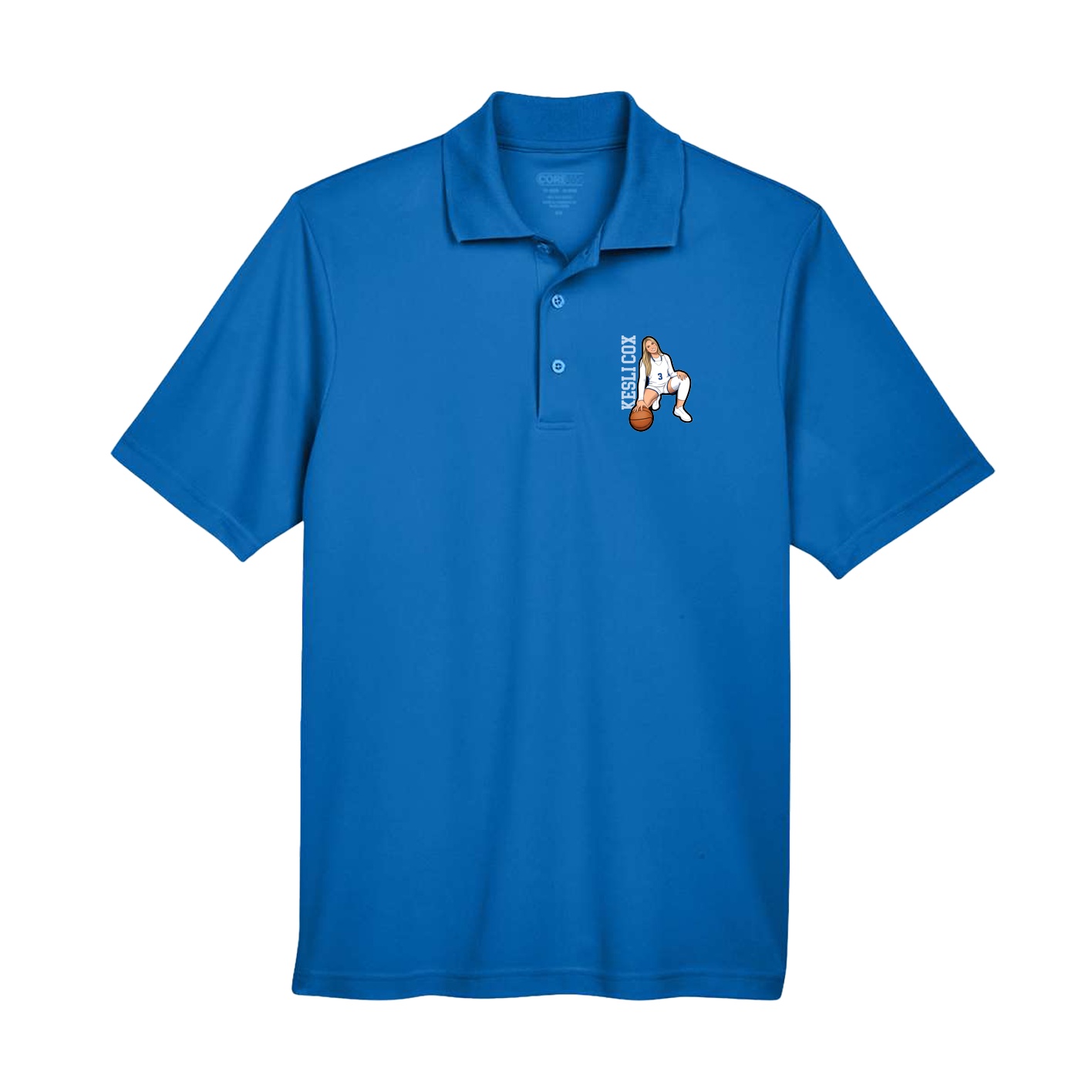 Performance Polo — Name Vertical in Royal